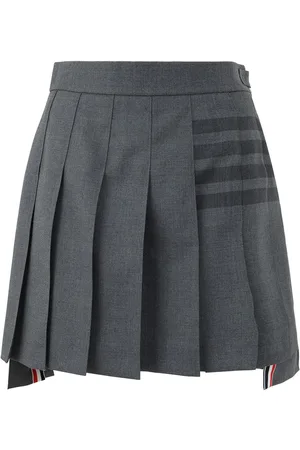 Thom Browne Gonna plissettata in lana a 4 punte