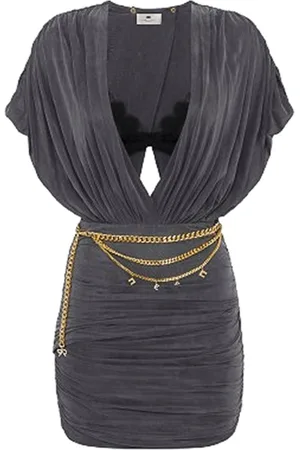 Elisabetta Franchi Cupro Jersey Dress with Bralette