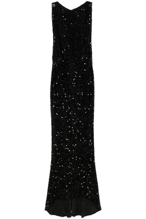 Elisabetta Franchi Vestito in paillettes con dettaglio del logo
