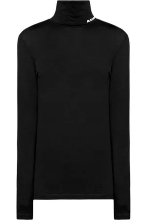 Jil Sander Top a maniche lunghe con scollo a imbuto