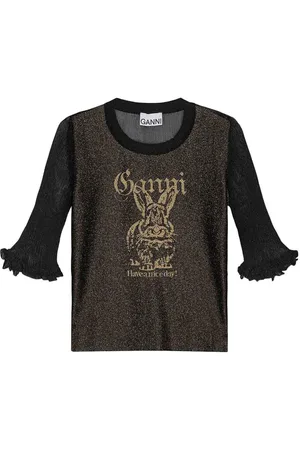 Ganni Sheer Jacquard Top