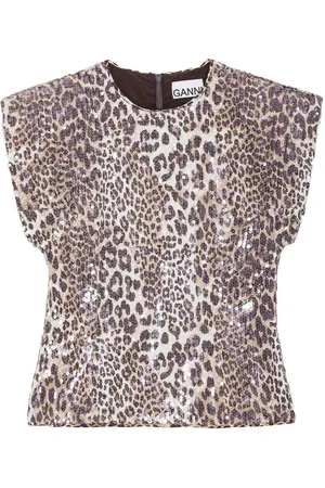 Ganni Camicetta leopardata con paillettes
