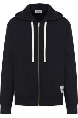 Jil Sander Felpa con cappuccio con zip e logo