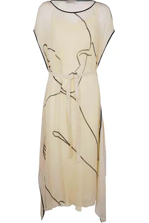 GENTRYPORTOFINO Vestito asimmetrico lungo intrecciato