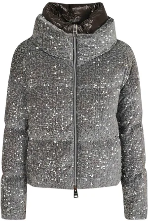 HERNO Mantella In Velluto Con Paillettes E Nylon