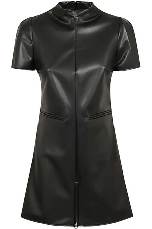 Courrèges Abito a trapezio in PU a maniche corte