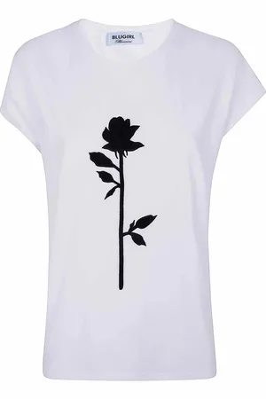 Blugirl T-shirt cotone allungamento rosa ricamato