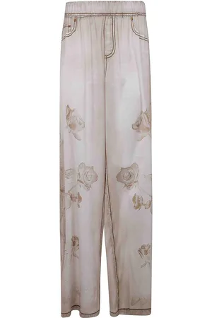 Blugirl Pantaloni satinati stampati in piazzata