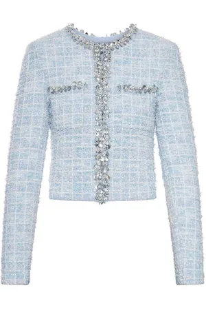 Self-Portrait Boucle Cardigan con applicazioni