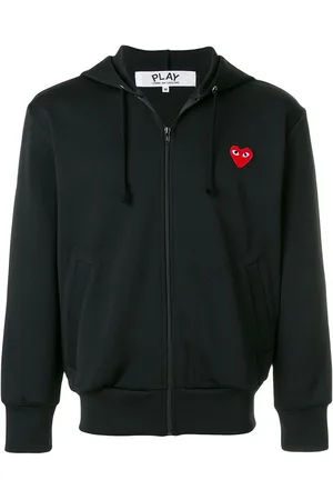 Comme des Garçons Felpa con zip e patch cuore