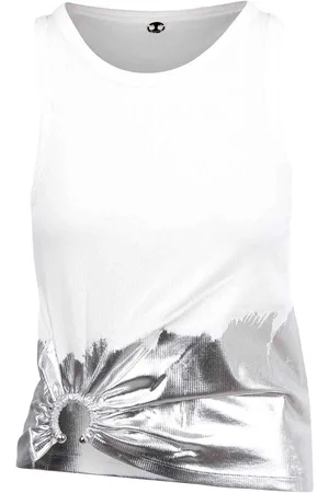 Paco rabanne Canotta A Coste Con Applicazione Piercing