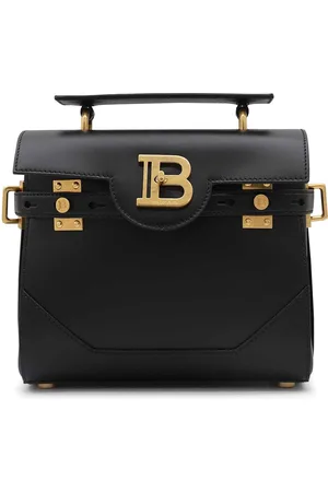 Balmain Borsa con manico superiore in pelle nera