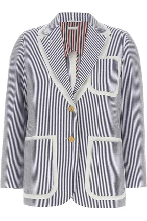 Thom Browne Blazer Seersucker a petto singolo