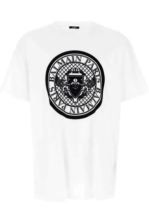 Balmain T-shirt logo in velluto