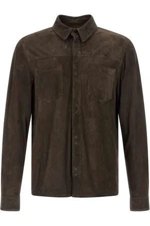 GIORGIO BRATO Camicia in pelle scamosciata