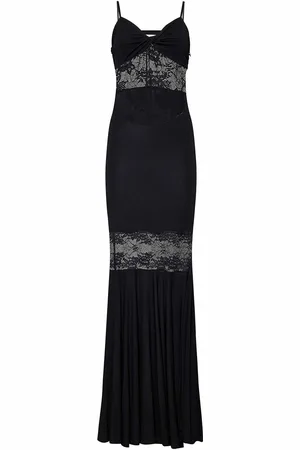 Nina Ricci Vestito a sirena nera lunga in maglia