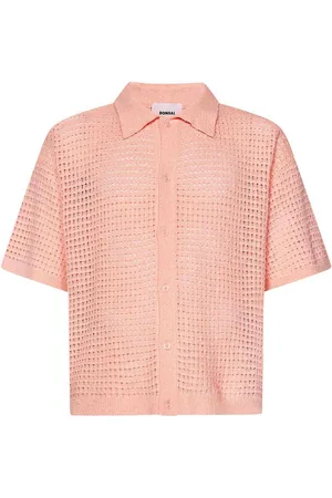 BONSAI Miscela in maglia a gambo in cotone rosa a ma