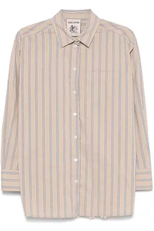 SEMICOUTURE Camicia a strisce di emma con pizzo