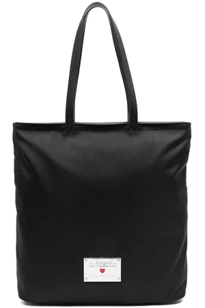 Moschino Borsa per la spesa nera con etichetta