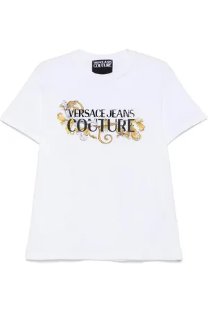 VERSACE T-shirt bianca con logo frontale