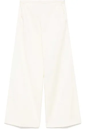 FORTE FORTE Pantaloni bianchi a gamba larga