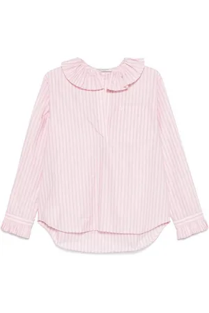 Serafini Camicia a strisce rosa con volant