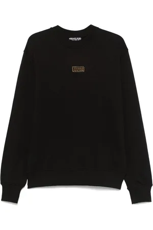 VERSACE Felpa di cotone con etichetta d
