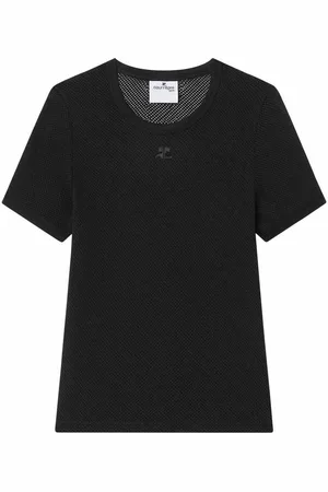 Courrèges T-shirt a maniche corte con patch logo