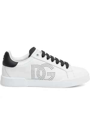 Dolce & Gabbana Sneaker bianche con logo e dettagli neri