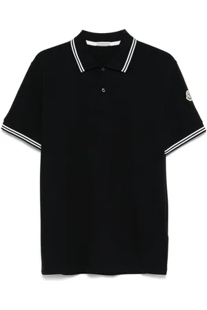 Moncler Polo di cotone con strisce bianche