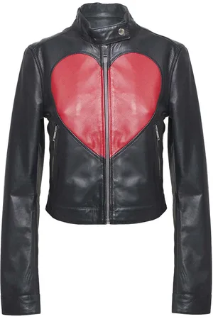 Moschino Giacca in pelle a cuore