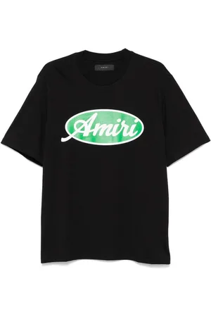 AMIRI T-shirt di cotone con stampa logo verde