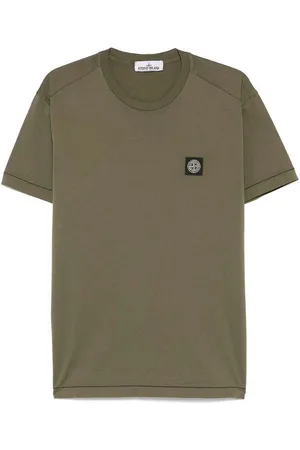 Stone Island T-shirt in cotone con ricamo logo