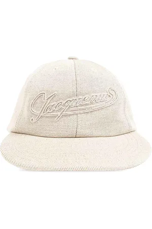 Jacquemus Cappello beige con logo ricamato
