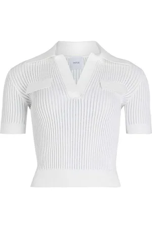 Patou Polo a costola bianca con scollo a V