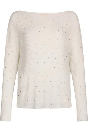 Liu Jo Top cotone a coste con strass