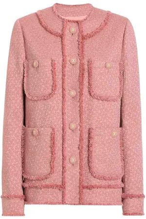 Dolce & Gabbana Blazer di lana rosa con tasche anteriori