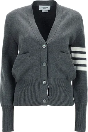 Thom Browne Cardigan in cotone con dettaglio a righe