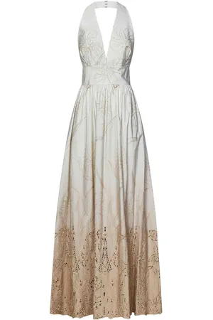 Elie saab Abito lungo in popeline di viscosa