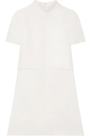 Courrèges Vestito a trapezio a maniche corte in twill