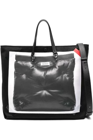 Maison Margiela Borsa tote glam slam con stampa trompe d