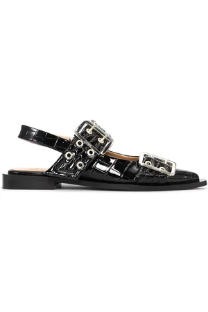 Ganni Ballerine Con Effetto Coccodrillo