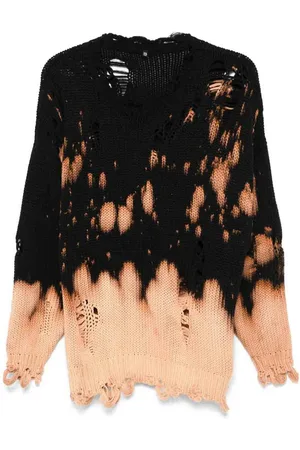 R13 Maglione Bleached Black