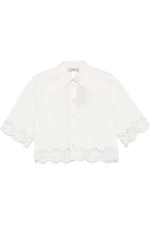 Twin-Set Camicia Con Bordo In Pizzo