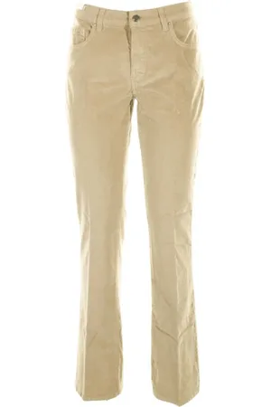 RE-HASH Pantalone beige a vita alta