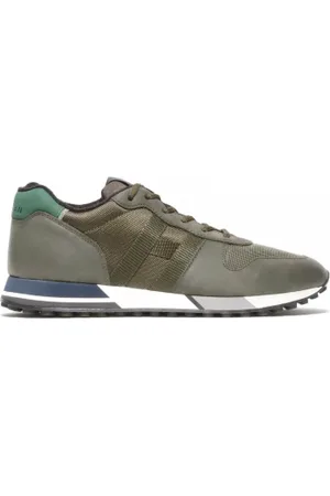 Hogan Sneakers H383 running in nabuk e tessuto tecnico verde
