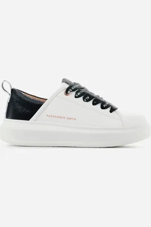 Alexander Smith Sneakers vegana bianca con sperone e linguella in stampato pitone