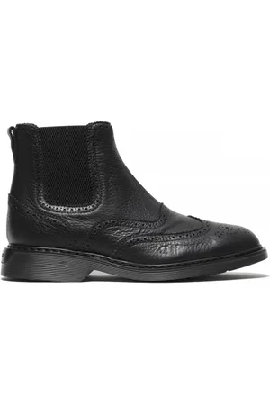 Hogan Stivaletto in pelle nera martellata