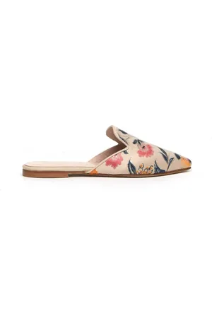 Strategia Slipper F47 in pelle nera e tessuto multicolor