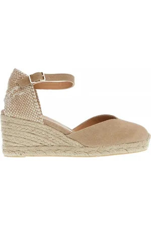 Castaner Espadrillas zeppa 70 mm tessuto beige
